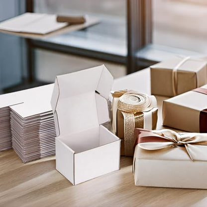 6x4x4 White Shipping Boxes for Small Business, Packing, 25 Pack - color: White, size: 6x4x4 Inch