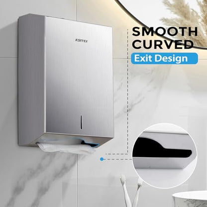 Paper Towel Holder Dispenser Wall Mount 2PCS, SUS304 Stainless Steel - color: Silver-5821s2