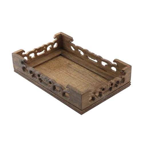 Wooden Display Stand Base 6.69" x 4.33" Rectangle Wood Carved Pedestal Oriental Style Home Decoration for Vase, Flower Pots, Teapot, Table Lamp, Fishbowl - style: Rectangle
