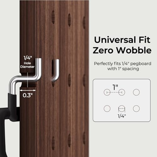 INCLY 36 Pack 1/4" Pegboard Drill Holder Tool Utility Hooks - size: 36 Pack