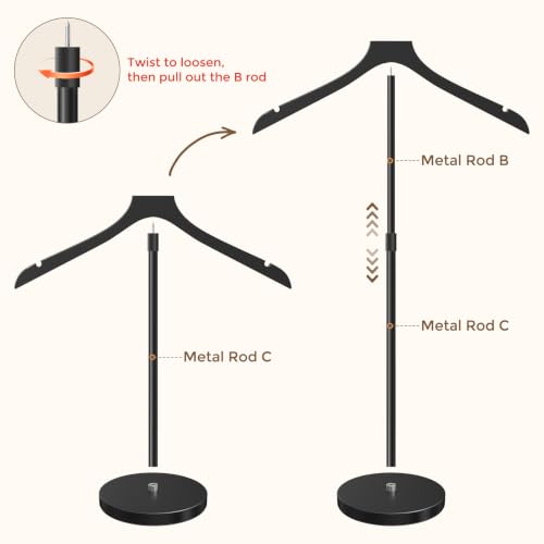2 Pack Mannequin Torso, 20-34 Inch Adjustable Shirt Display Stand, Black - size: 2 Pack