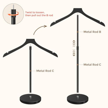2 Pack Mannequin Torso, 20-34 Inch Adjustable Shirt Display Stand, Black - size: 2 Pack
