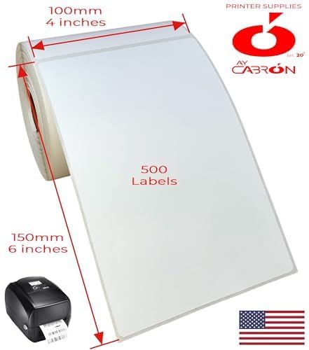 Ay Cabron™ Professional-Grade 4" x 6" Thermal Shipping Labels – Weather-Resistant Adhesive - Barcode & Address Compatible | 500 Labels per Roll - 4" x 6" (100 x 150 mm) - 1 ROLL = 500 Labels