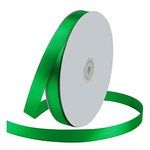 KMER LIFE 5/8" x 100 Yards Green Satin Ribbon Crafts Gift Wrapping - color: Green, size: 5/8" x 100 Yards