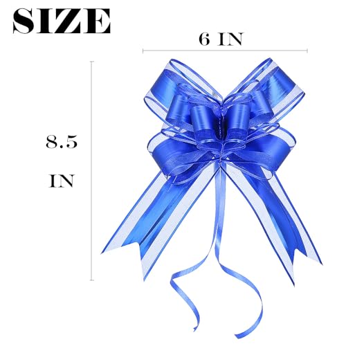 WEWILUCK Royal Blue Pull Bows for Gift Wrapping, 6 Inch, 15 Pack, Presents - color: Glossy-Royal Blue, size: 6 Inch - 15 Pack