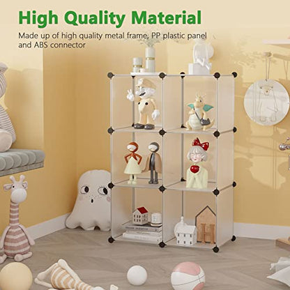 C&AHOME 6-Cube Storage Organizer Cube Shelf Closet Storage Bookcase, White - color: Translucent White