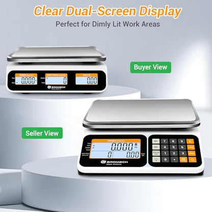 Commercial Scale 66lb/30kg Price Computing Scale for Farmers Market - color: Stainless Steel Scale Pan-Upgrade LCD