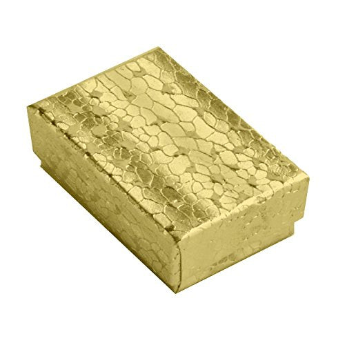 Gold Cotton Filled Jewelry Packaging and Gift Boxes Assortment #99 - Pack of 100