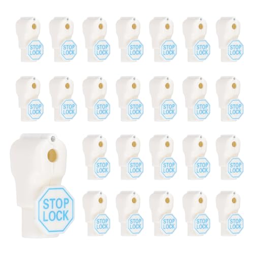 50Pcs Peg Hook Locks (5mm) PC Magnet Anti-Theft Pegboard Display Hook Locks Security Red Stop Tools, Fits Retail Shop/Shopping Center/Garage Tools, White - color: White, size: 5mm