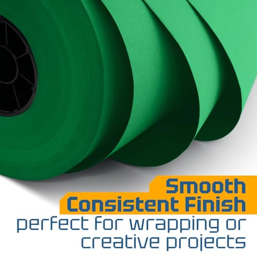 USA Made 18" x 8640" (720 ft) Green Kraft Paper Roll, Large Size - color: Green, size: 1 Roll