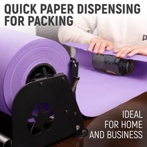 18" Paper Dispenser with Cutter + Lilac Kraft Paper Roll - color: Lilac, size: 1 Roll + Dispenser