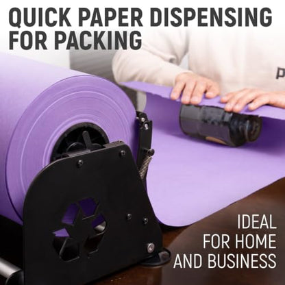 18" Paper Dispenser with Cutter + Lilac Kraft Paper Roll - color: Lilac, size: 1 Roll + Dispenser