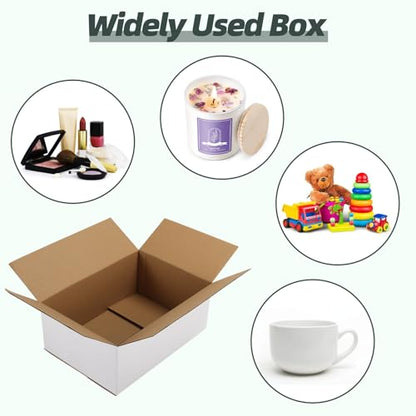 CRUGLA 40 Pack 10x7x4 Shipping Boxes, Small White Mailing Boxes - size: 10x7x4 Inch 40 Pack