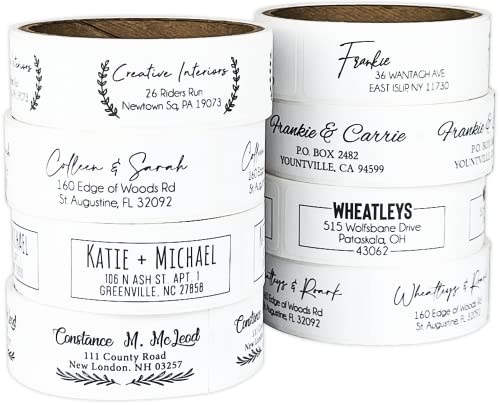 Return Address Labels Personalized, 500 Rolls, 2.6"L x 0.75"H - White Matte Finish Personalized Address Labels - Made in USA Return Labels Personalize Self Adhesive - Perfect Custom Address Labels - size: Roll of 500 Labels