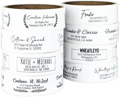 Return Address Labels Personalized, 500 Rolls, 2.6"L x 0.75"H - White Matte Finish Personalized Address Labels - Made in USA Return Labels Personalize Self Adhesive - Perfect Custom Address Labels - size: Roll of 500 Labels