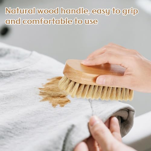 3 Pcs Wood Laundry Stain Brush Stain Remover Brushes with Boar Bristle Small Stain Brush for Clothes for Scrubbing Stains from Furniture Fabric Leather(3 Pcs F) - style: 3 Pcs F