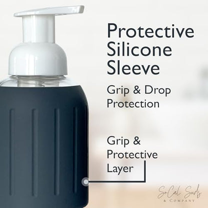 Foaming Glass Hand Soap Dispenser Pump Charcoal 8oz - color: Charcoal