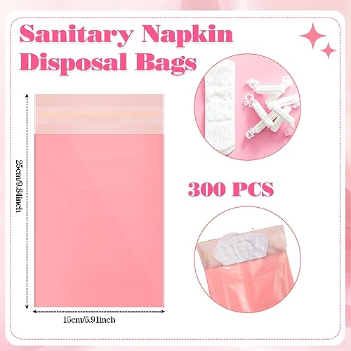 Fulmoon 300 Pcs Sanitary Napkin Disposal Bags for Tampons Pads, Light Pink - color: Light Pink