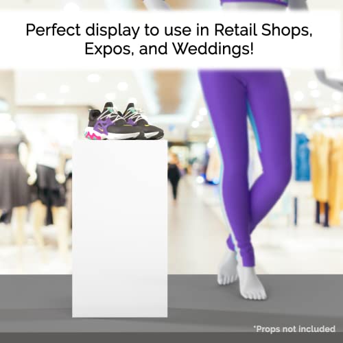 Tall Display Box White Acrylic Pillar 12" x 12” x 24” Hollow Pedestal 5 Sided No Lid Retail Plinth Merchandise Display Elevated Vertical Socle Box Multi Use Product Showcase by Marketing Holders - size: 12"w x 12"d x 24"h White