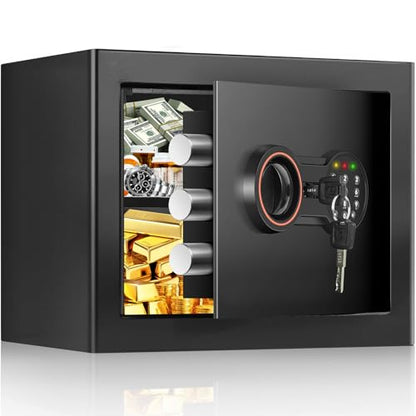 BUKUMO Small Safe for Home, Mini Safe Box for College Dorm Room - size: 1.0 Cub