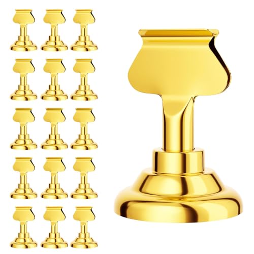 Urban Deco 16 Pieces Table Card Holder Place Card Holders 1.7 inches Gold Steel Card Holders for Photos, Food Signs, Memo Notes, Weddings, Restaurants, Birthdays. (Gold) - color: Gold 16PK