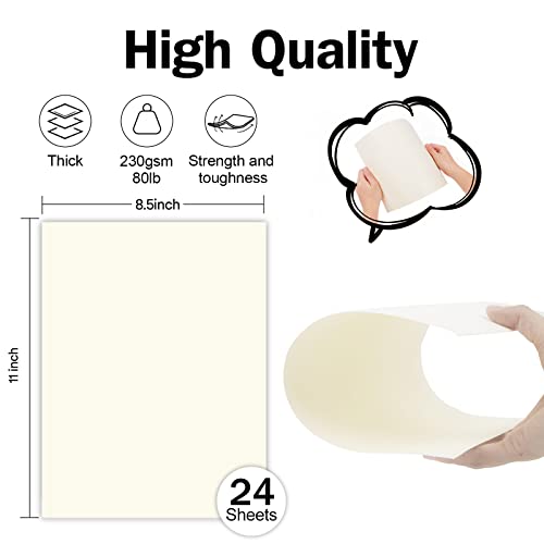 Goefun 24 Sheets Cream Cardstock 8.5 x 11 Off White Paper 80lb - color: cream, size: 8.5x11