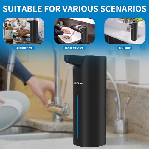 Automatic Soap Dispenser Touchless,15-Level,Kitchen Bathroom Black - color: Bright Black
