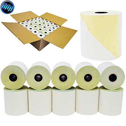 (150 ROLLS) 2-ply 3" inch 90' Feet Carbonless m188b printer 2 ply paper (07901) PM Company Perfection Register Bond Pos Paper Rolls From BuyRegisterRolls