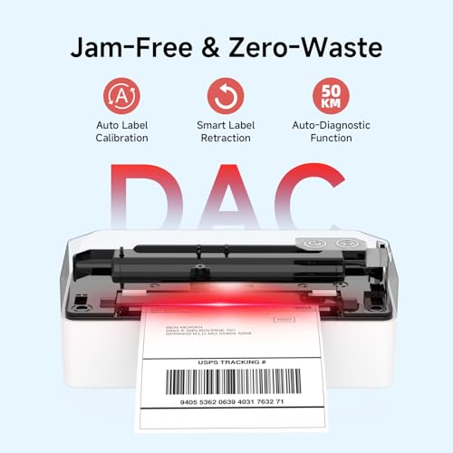 Bluetooth Thermal Label Printer w/ Stand, 4x6 Shipping Label Printer - color: White