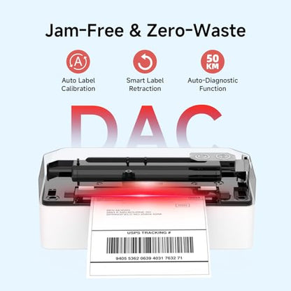 Bluetooth Thermal Label Printer w/ Stand, 4x6 Shipping Label Printer - color: White
