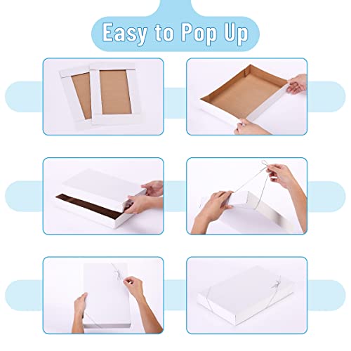 MPFY- White Shirt Gift Wrap Boxes with Tissue Paper and Wrapping Band,10 Pack, White, 15”x9.5"x2", Christmas Gift Boxes with Lids