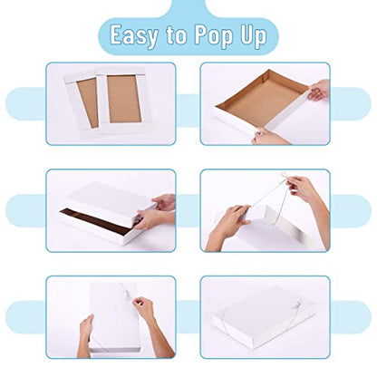 MPFY- White Shirt Gift Wrap Boxes with Tissue Paper and Wrapping Band,10 Pack, White, 15”x9.5"x2", Christmas Gift Boxes with Lids