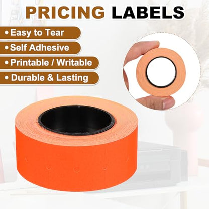 PATIKIL Pricing Labels Price Gun Labels Self-Adhesive 10 Rolls 5000pcs - color: Red
