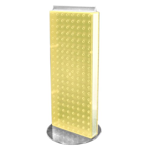 Azar 700509-YEL Non-Revolving Base Neon Pegboard Counter Unit, 8-Inch Width by 20-Inch Height on 9-Inch, Yellow - color: Yellow