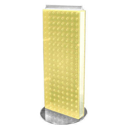 Azar 700509-YEL Non-Revolving Base Neon Pegboard Counter Unit, 8-Inch Width by 20-Inch Height on 9-Inch, Yellow - color: Yellow