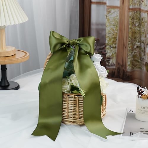 Moss Green Double-Faced Satin Ribbon, 3 Inch x 10 Yards - color: Moss