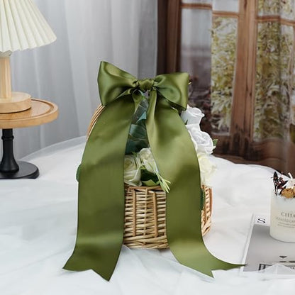Moss Green Double-Faced Satin Ribbon, 3 Inch x 10 Yards - color: Moss