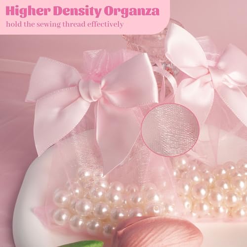 Esdallina 40 PCS 3.6"x4.7"(9x12cm) Premium Sheer Organza Bags Pink Wedding Favor Bags Jewelry Gift Bags for Party Christmas Festival - color: pink