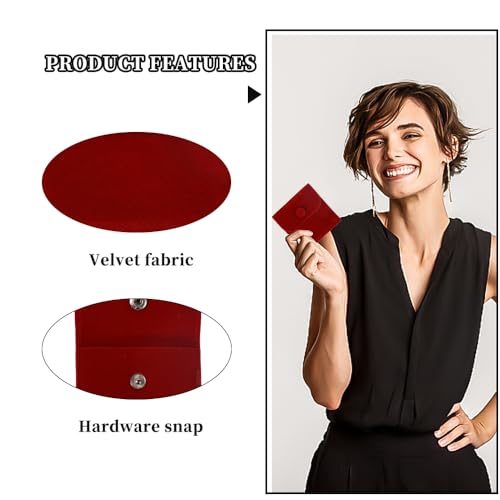 20PCS Velvet Jewelry Pouches with Snap Button, Small Microfiber Velvet Jewelry Bag for Storing Ring Bracelets Necklaces Earring(Red)