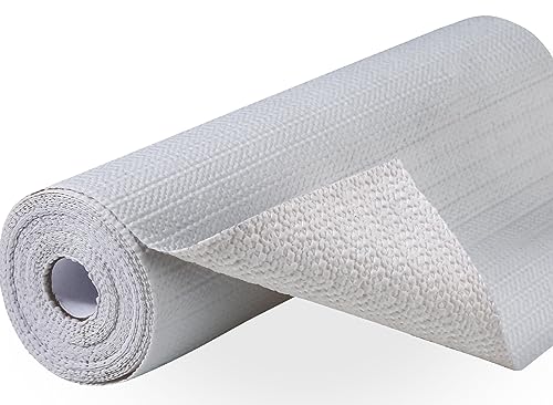 Drawer and Shelf Liner 12 in x 20 FT, Non Adhesive Water Resistant, Easy Clean and Trim, Smooth Surface Liners for Kitchen Cabinet, Shelves, Drawers, Pantry, Light Gray - color: Light Gray, size: 12"W x 240"L