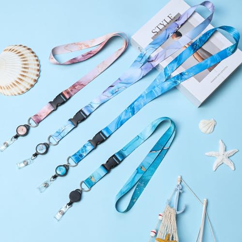 4 Pack Cruise Lanyard for Ship Cards, Cruise Essentials 2026, Blue Marble - color: Blue Marble