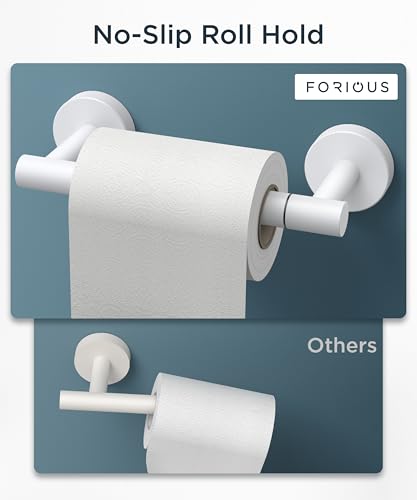 FORIOUS Commercial Toilet Paper Holder Wall Mount Bathroom Tissue Holder - color: White