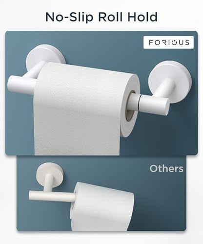 FORIOUS Commercial Toilet Paper Holder Wall Mount Bathroom Tissue Holder - color: White