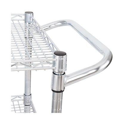 Seville Classics UltraDurable NSF Commercial Heavy Duty Metal Rolling Utility Cart, w/ Steel Shelves, Handle Bar for Restaurant, Garage, Warehouse, Kitchen, Office, Top Shelf (36"W x 18"D) - color: Steel, size: 36" W x 18" D