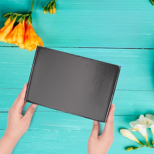 Hoikwo 40 Pack 9x6x2 Shipping Boxes for Small Business, Black Packaging Cardboard Boxes, Moving Mailing Packing Box - color: Black(Glossy), size: 9x6x2-40 Pack