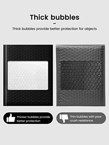 GSSUSA 100 Pack Bubble Mailers 6x10 Inches Black Shipping Bags Self Seal - color: Black, size: 6x10 100pc