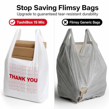 TashiBox 300Ct Plastic Bags，thank you bags,Shopping bags - style: 300pcs