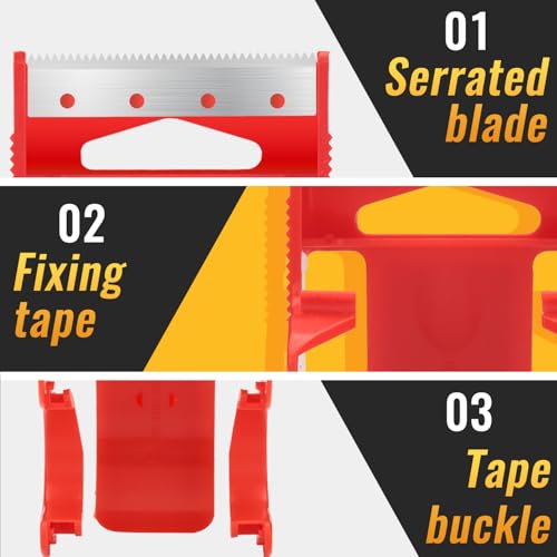 Keebor 12 Rolls Packaging Tape with Dispenser, Heavy Duty, Clear