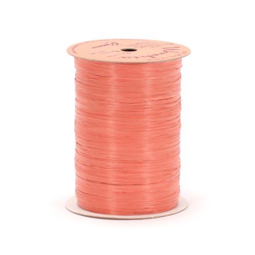 Berwick Offray 1/4'' Wide Matte Raffia Ribbon, Terra Cotta Orange, 100 Yards - color: Terra Cotta, size: 7MM