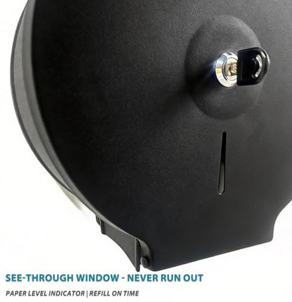 Commercial Toilet Paper Dispenser with Shelf: Wall Mount Stainless Steel - color: Matte Black